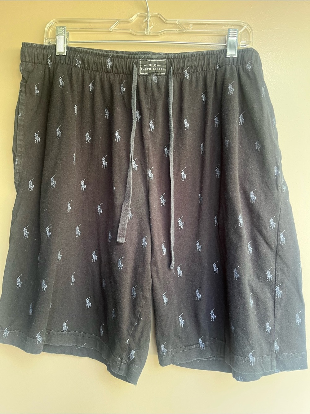Polo by Ralph Lauren Black Sleepwear Shorts with Yellow Logo Tag XL